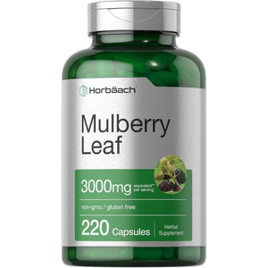 Horbäach Mulberry Leaf Extract Capsules | 220 Count | Non-Gmo, Gluten Free Herbal Supplement