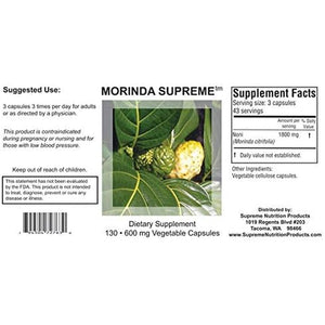 Supreme Nutrition Morinda Supreme, 130 Whole Noni Fruit Capsules
