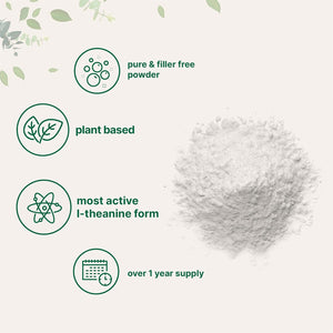 Pure L-Theanine Powder, 100 Grams (1 Year Supply), Filler Free, No Gmos and Vegan Friendly