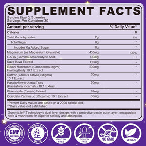 NEVISS Reishi Mushroom Sleep Gummies - Melatonin Free Sleep Gummies for Adult | Reishi, Saffron, Magnesium, GABA & Chamomile - Non-Habit Forming, Help for Deep Relaxation - Vegan, Berry Flavor, 1Pack