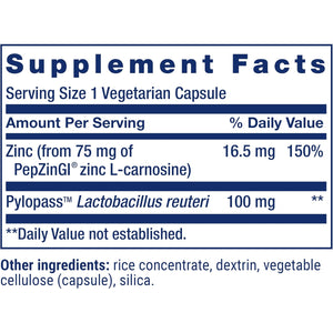 Life Extension Gastro-Ease™, Zinc L-Carnosine, Pylopass™ Lactobacillus Reuteri Probiotics, Digestion Supplement, Gut Health, Stomach Comfort, Gluten-Free, Non-Gmo, Vegetarian, 60 Capsules