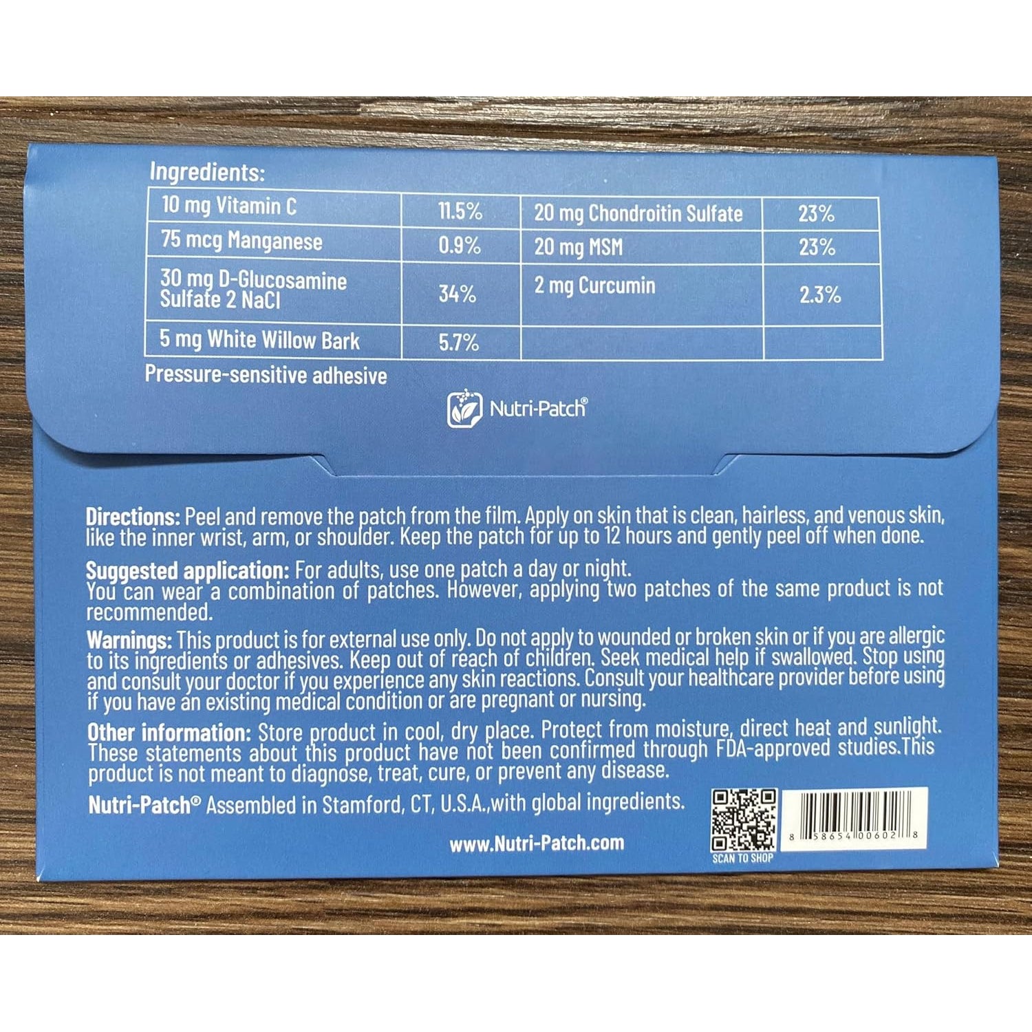 NUTRI-PATCH Inflam Topical Skin Patch | Infused with Turmeric, MSM, White Willow Bark and Vitamin C, 30 Count
