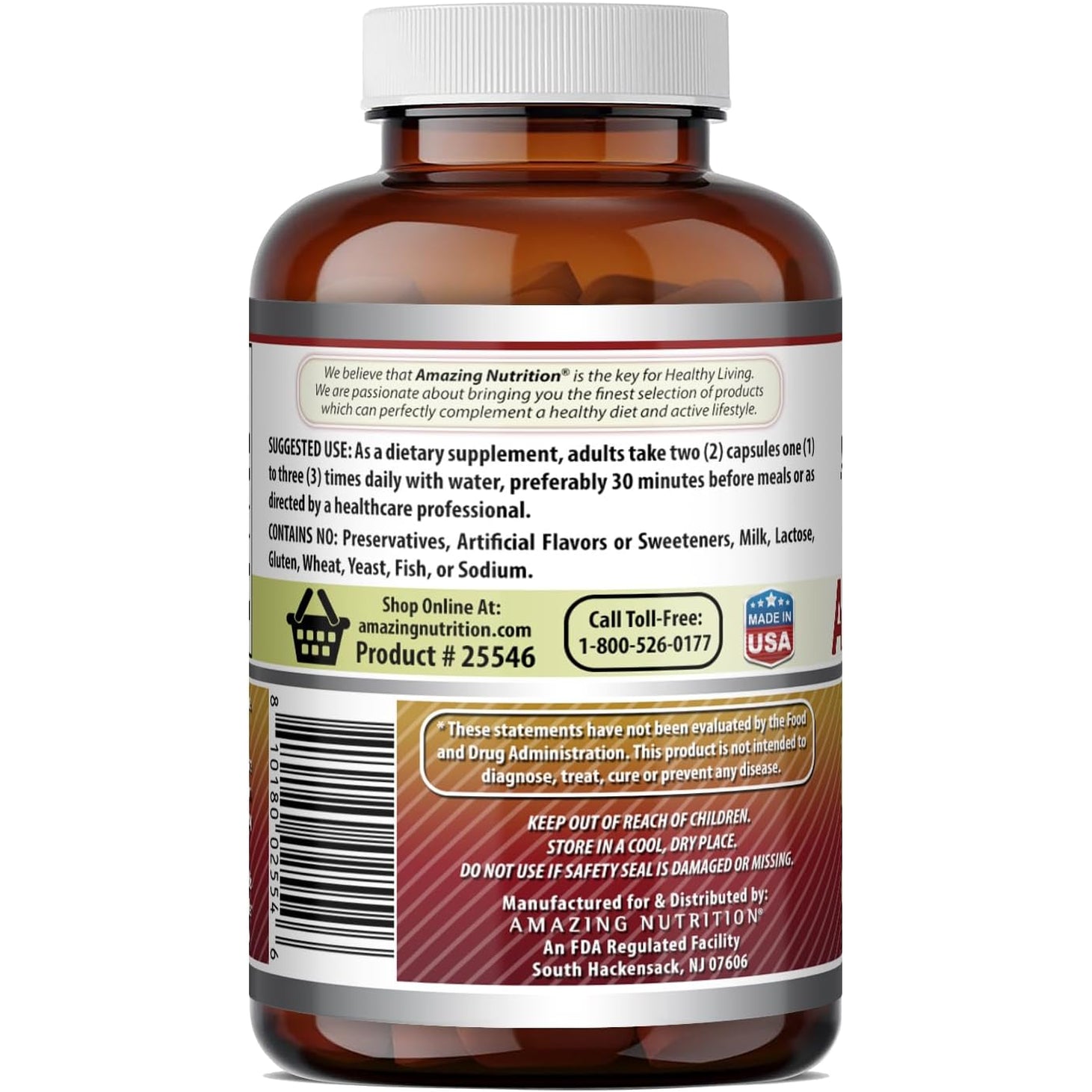 Amazing Formulas Apple Pectin 1400 Mg Supplement | Capsules | Non-Gmo | Gluten-Free | Made in USA (1 Pack | 120 Count)