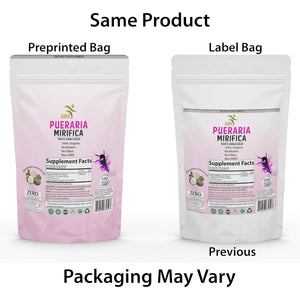 100 Caps Pueraria Mirifica White Extract Powder, 100% 10:1 Potent, Organic, 1,000Mg per Servings, Non GMO from Thailand, Premium Quality, Vegan