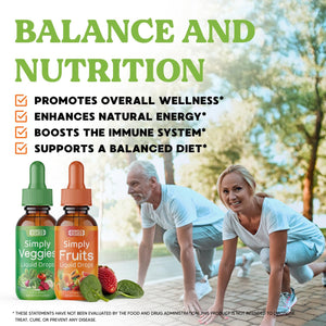 Simply Nature'S Pledge - Fruit and Vegetable Supplements - Liquid Drops - Made with Whole Food Superfoods, Packed Vitamins & Minerals - Soy Free - Made in the USA