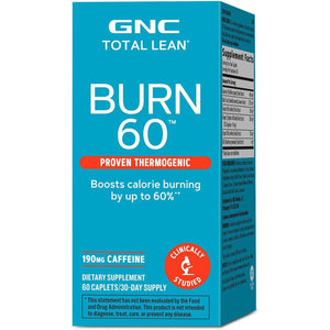 GNC Total Lean Burn 60, Clinically Proven Thermogenic Formula, 30 Servings