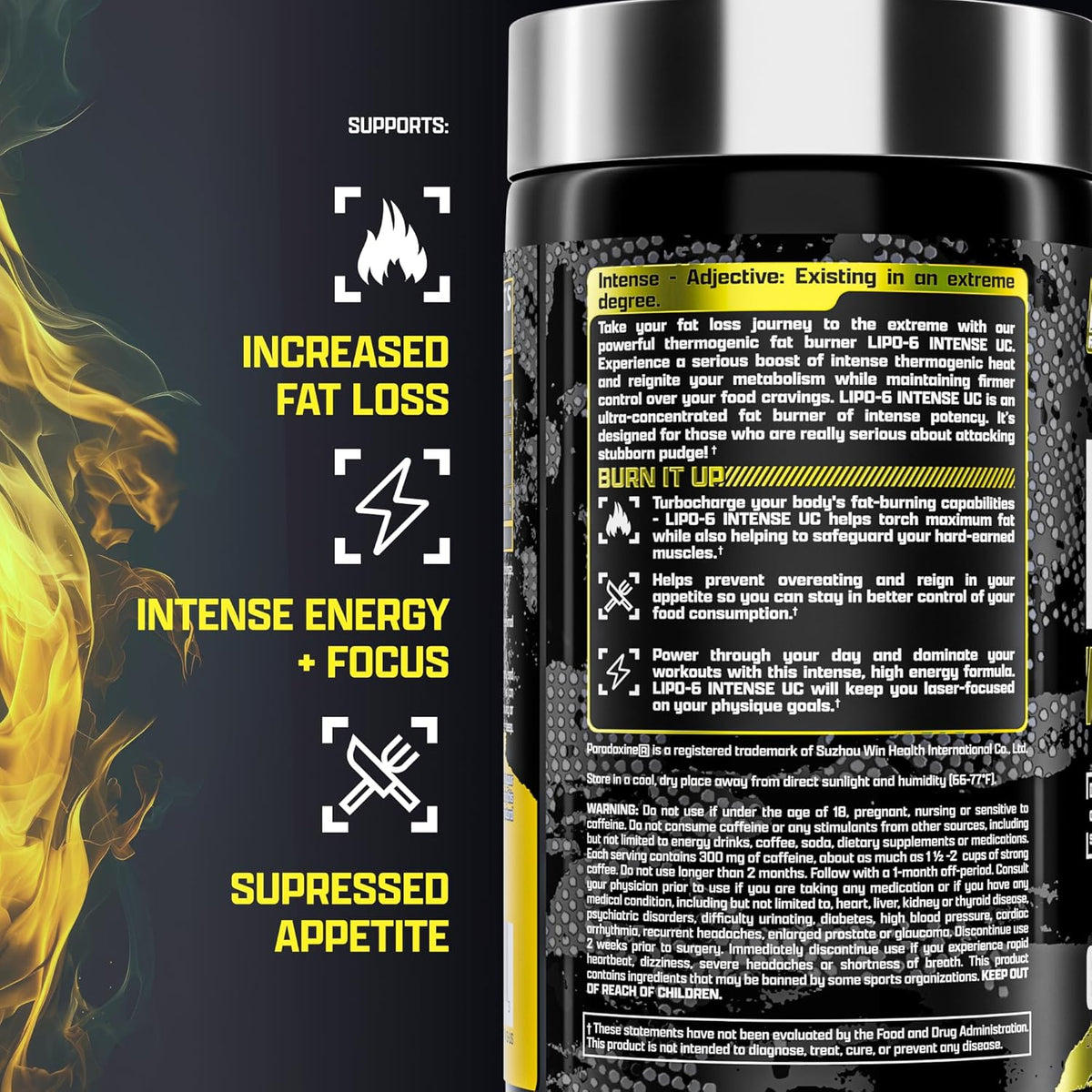 Nutrex Research Lipo6 Black Intense Ultra Concentrate Thermogenic Belly Fat Burner for Men and Women | Diet Weight Loss Supplement and Appetite Suppressant | 60 Diet Pills