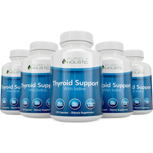 Thyroid Support | Iodine Supplement with Zinc, Selenium, L-Tyrosine & Vitamin B12 | Supports Energy Production & Cellular Health | Thyroid Support for Women & Men | Non-Gmo | 120 Ct (2-Month Supply)