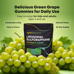 Liposomal Sulforaphane Gummies - 150Mg Broccoli Sprout Extract with Vitamins Supplement for Kids Adults - Antioxidant Cellular Health & Liver Detox Support - Non-Gmo Vegan Sugar-Free