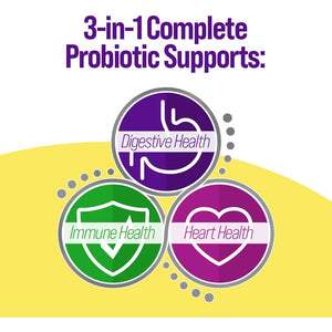 Culturelle 3-In-1 Complete Probiotic Daily Formula, Once per Day Probiotic Supplement, Helps Your Digestive System Work Better, Supports Natural Immune Defenses, plus Omega 3'S, Non-Gmo, 30 Count