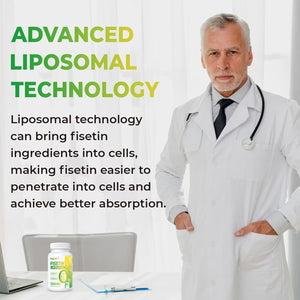 Fisetin 1200Mg Liposomal Fisetin Supplements 98% Pure Fisetin Polyphenols Antioxidants Immunity Health Aging Cognitive Support Non-Gmo 60 Capsules