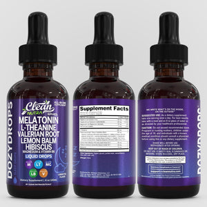 Clean Nutra Melatonin 10Mg Drops Magnesium Vitamin B6 L-Theanine Valerian Hibiscus Lemon Balm Supplement Liquid Sugar-Free Vegan Non-Gmo Natural Sleep Support Aid Lemon Tea Flavor 120Ml Formula