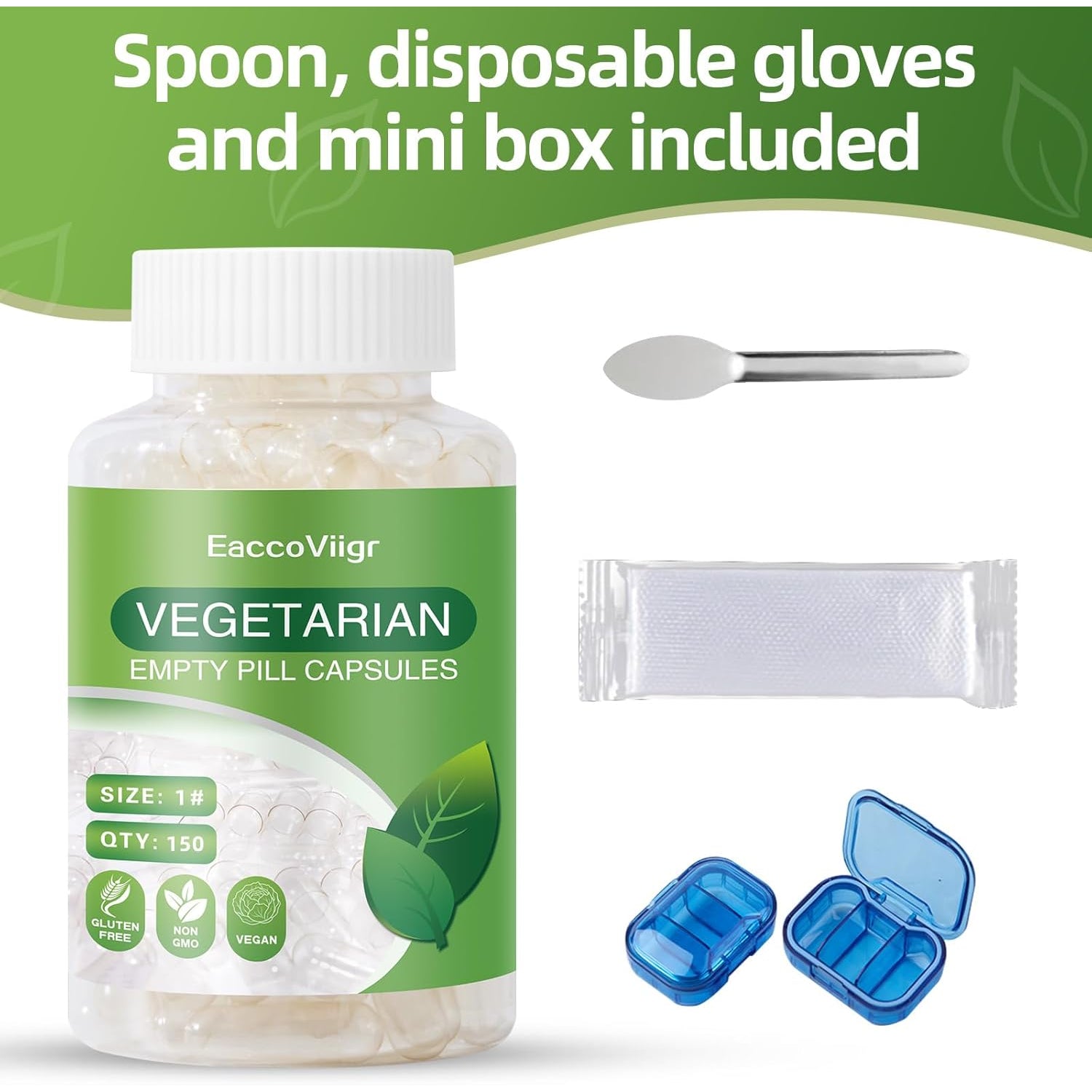 Size 1 Empty Capsules - 150 Count Clear Empty Pill Capsules Size 1 with Capsule Filling Kit, Fillable Vegan Vegetarian Capsule Empty for Vitamins, Easy for DIY Supplements