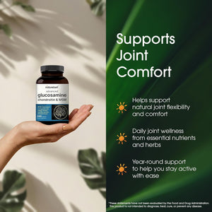 Naturebell Advanced Glucosamine Chondroitin & MSM - 240 Capsules - 10-In-1 Joint Support Complex* - Includes Hyaluronic Acid, Turmeric, Glucosamine, Collagen & More