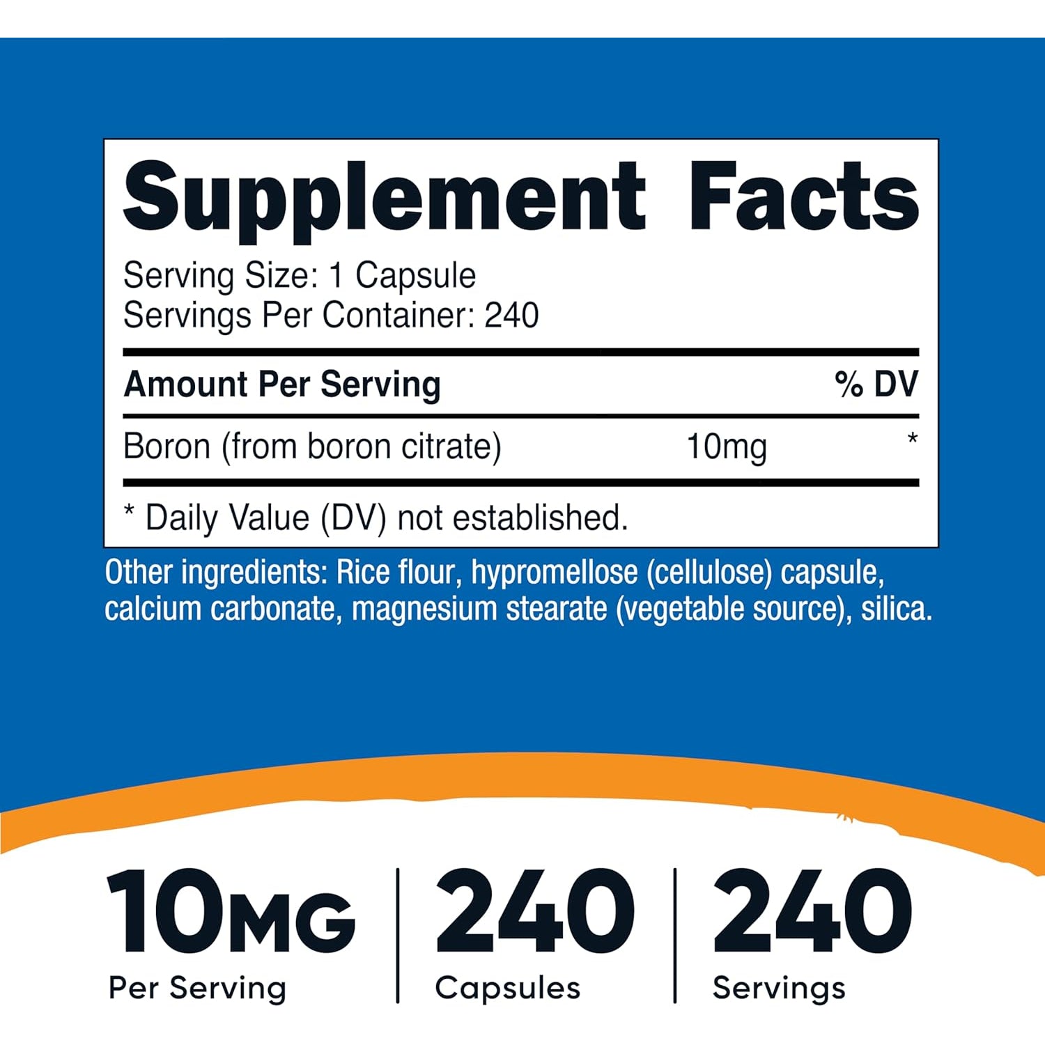 Nutricost Boron Capsules 10Mg, 240 Vegetarian Capsules, Gluten Free and Non-Gmo