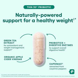 Physician'S CHOICE Probiotics for Weight Management & Bloating - 6 Probiotic Strains - Prebiotics - Key Ingredient Cayenne - Supports Gut Health - Weight Management for Women & Men - Green Tea - 30 CT