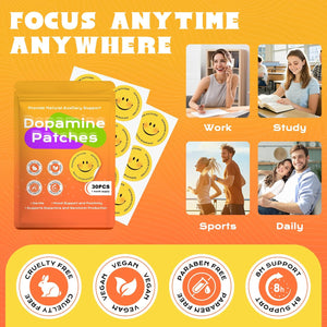 Dopamine Patches Extra Strength, Mood Support Patches for Daily Mood Boost & Positivity Support, Motivation (30 Pcs)