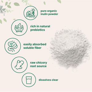 Micro Ingredients Organic Inulin Fiber Powder, 2Lb | Natural Prebiotic to Support Digestive & Gut Health | Soluble, Easily Digestible | Unflavored, Vegan