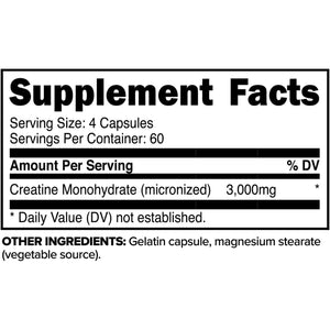 Primaforce Creatine Monohydrate Capsules - 240 Capsules, 3,000Mg per Serving, Gluten Free and Non-Gmo
