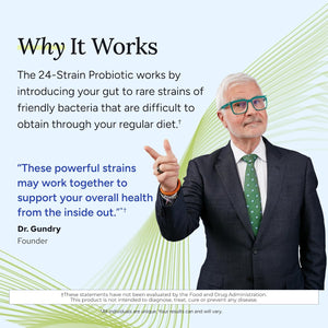 Gundry MD® 24 Strain Probiotic – 30 Billion Cfus for Gut Health, Digestion and Immune Support, 30 Capsules