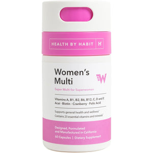 Health by Habit Womens Multi Supplement (60 Capsules) - 23 Essential Vitamins and Minerals, Supports General Health & Wellness, Non-Gmo, Sugar Free (1 Pack)