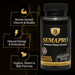 Extreme Semen Volumizer and Male Energy Formula - All Natural Endurance, Stamina & Semen Health - 60 Caps (1 Month Supply)