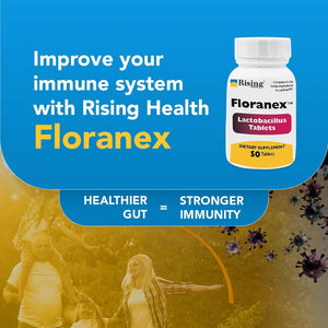 Rising Health - Floranex Tablets - Lactobacillus Probiotic Dietary Supplements - 50 Tablets