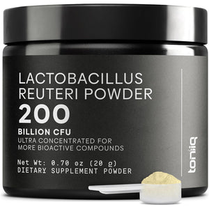 Toniiq L Reuteri Powder 200 Billion CFU– Lactobacillus Reuteri LR08 Probiotic – 1G per Serving – High-Potency Single-Strain Probiotic Powder – 20 Servings