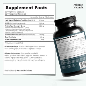 Peptide Recovery Complex – Advanced 157 Recovery Blend | Collagen Peptide Amino Support Formula for Muscle, Joint & Tissue Health | Post-Workout Recovery & Flexibility Support | 90 Capsules
