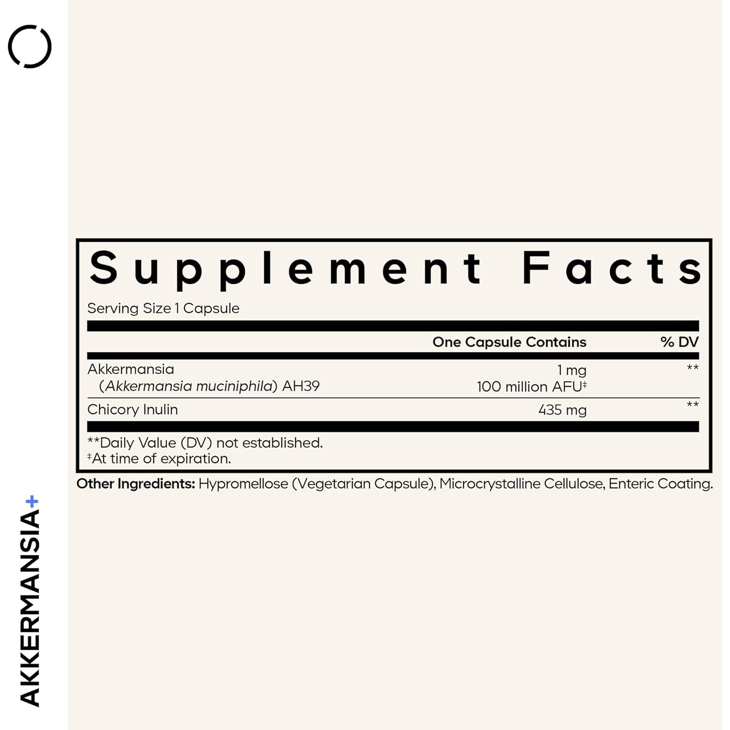 Codeage Akkermansia Muciniphila Probiotic Supplement - 3-Month Supply of Akkermansia & Chicory Inulin - Daily Synbiotic Probiotic Chicory Root - 100 Million Afus - Gluten-Free - 90 Capsules