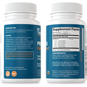 Dr. Tobias Prebiotics, Supports Digestion & Gut Health, Feed Good Probiotic Bacteria, Boost Gut Immune Function, Vegan & Non-Gmo Gut Health Supplements for Men and Women, 30 Capsules, 30 Servings