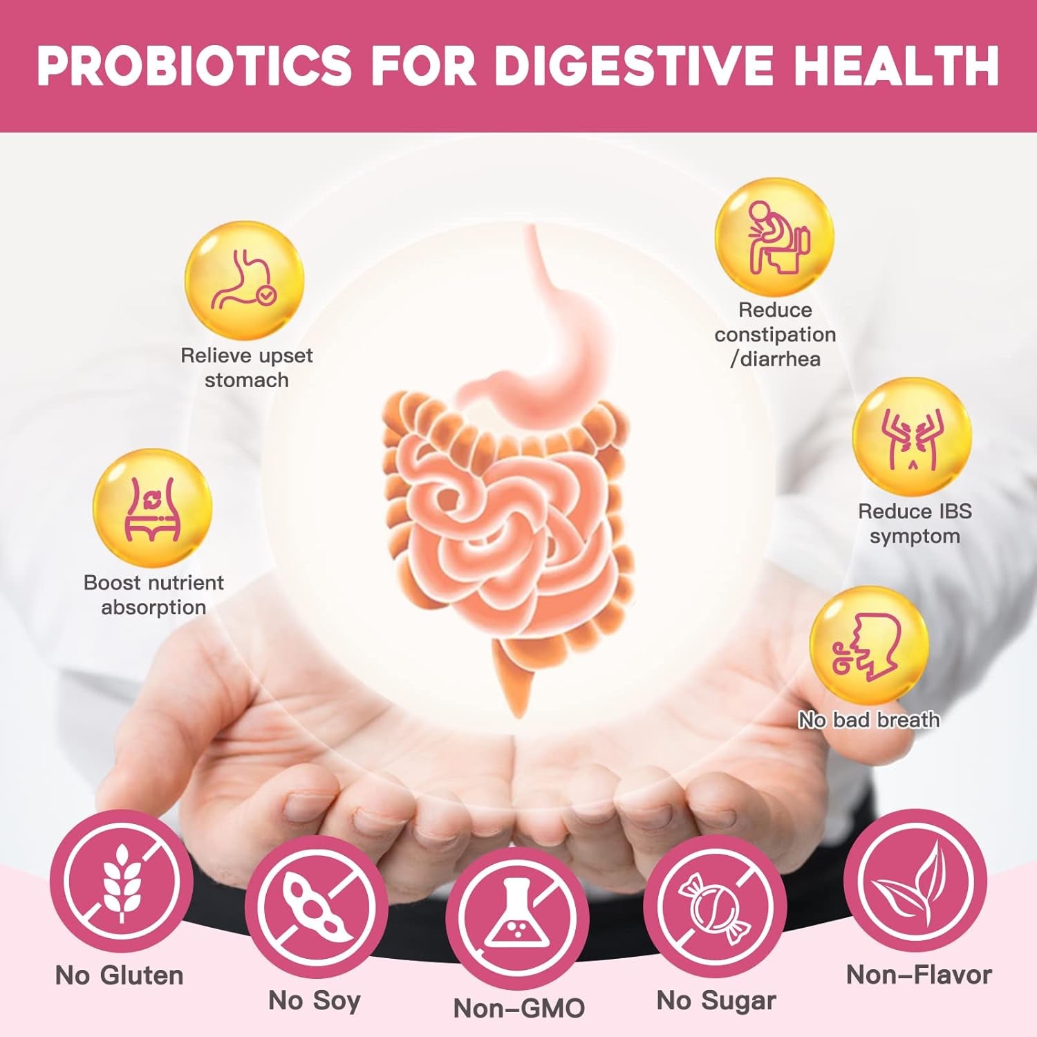 NATURE TARGET Probiotics for Women Probiotic Powder - 50 Billion Cfus, 13 Strains Supports for Digestive Vaginal Health, Bloating Relief, 30 Stick Packs