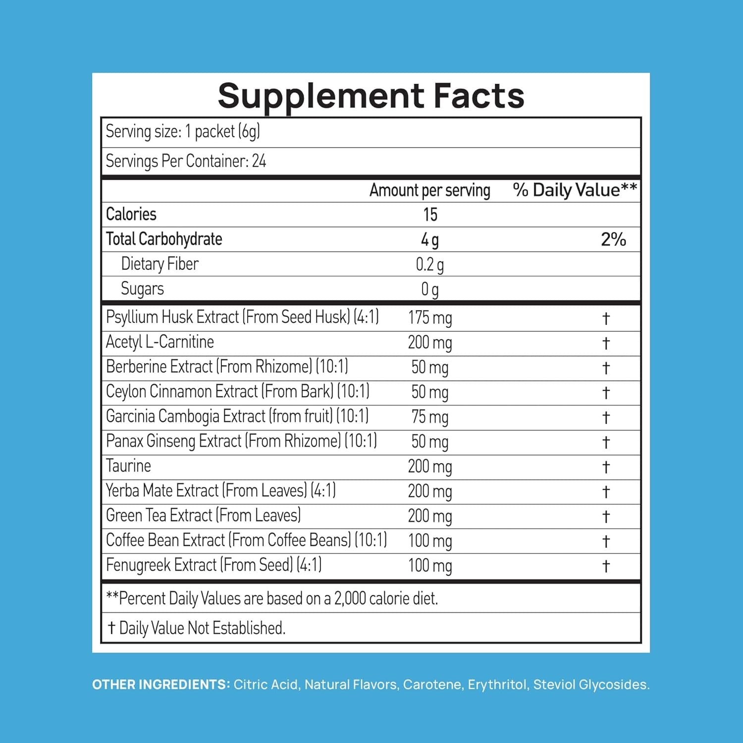 GLP-1 Supplement | Natural GLP-1 Production | GLP 1 Booster Drink Mix to Control Appetite and Cravings | Great Tasting Metabolic Support - Yerba Mate, Garcinia Cambogia, Berberine [Tropical Fruit]