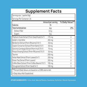 GLP-1 Supplement | Natural GLP-1 Production | GLP 1 Booster Drink Mix to Control Appetite and Cravings | Great Tasting Metabolic Support - Yerba Mate, Garcinia Cambogia, Berberine [Tropical Fruit]