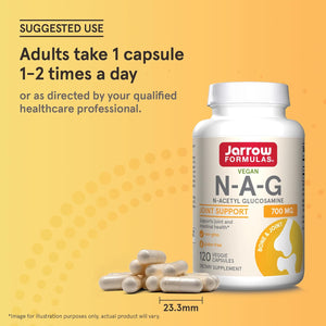 Jarrow Formulas® N-A-G 700 Mg, N-Acetyl Glucosamine, Acetylated Form of Glucosamine for Bone and Joint Support, 120 Veggie Capsules, up to 120 Servings