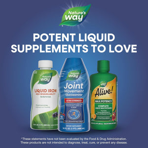 Nature'S Way Ultra-Strength Joint Movement Glucosamine Liquid, Glucosamine, Chondroitin, MSM with Vitamin D3 & Hyaluronic Acid, Fast-Absorbing Liquid, Joint Support Supplement*, Berry Flavored, 16 Oz