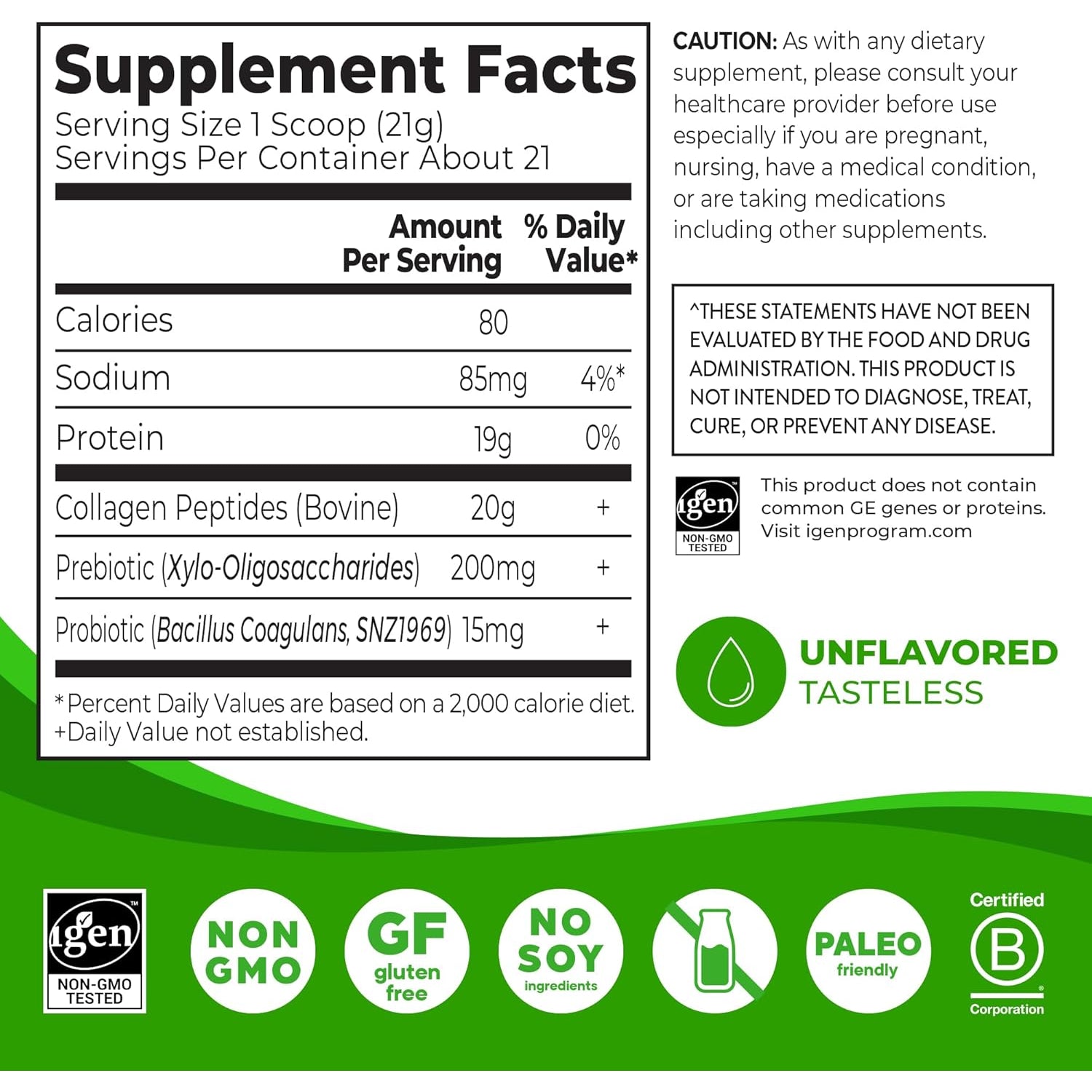 Orgain Hydrolyzed Collagen Peptides + Prebiotic & Probiotics Powder for Women & Men, 20G Grass Fed Collagen, 1 Billion CFU - Supports Digestive, Hair, Skin & Joint Health, Non-Gmo, Type I & III, 1Lb