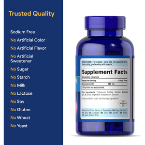 Puritan'S Pride Joint Formula Glucosamine HCI for Men and Women 680Mg, Dietary Supplement for Joint Health, 80 Day Supply, 240 Capsules