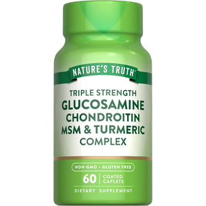 Nature'S Truth Glucosamine Chondroitin MSM Complex | 60 Caplets | with Turmeric | Triple Strength Formula | Non-Gmo and Gluten Free Supplement
