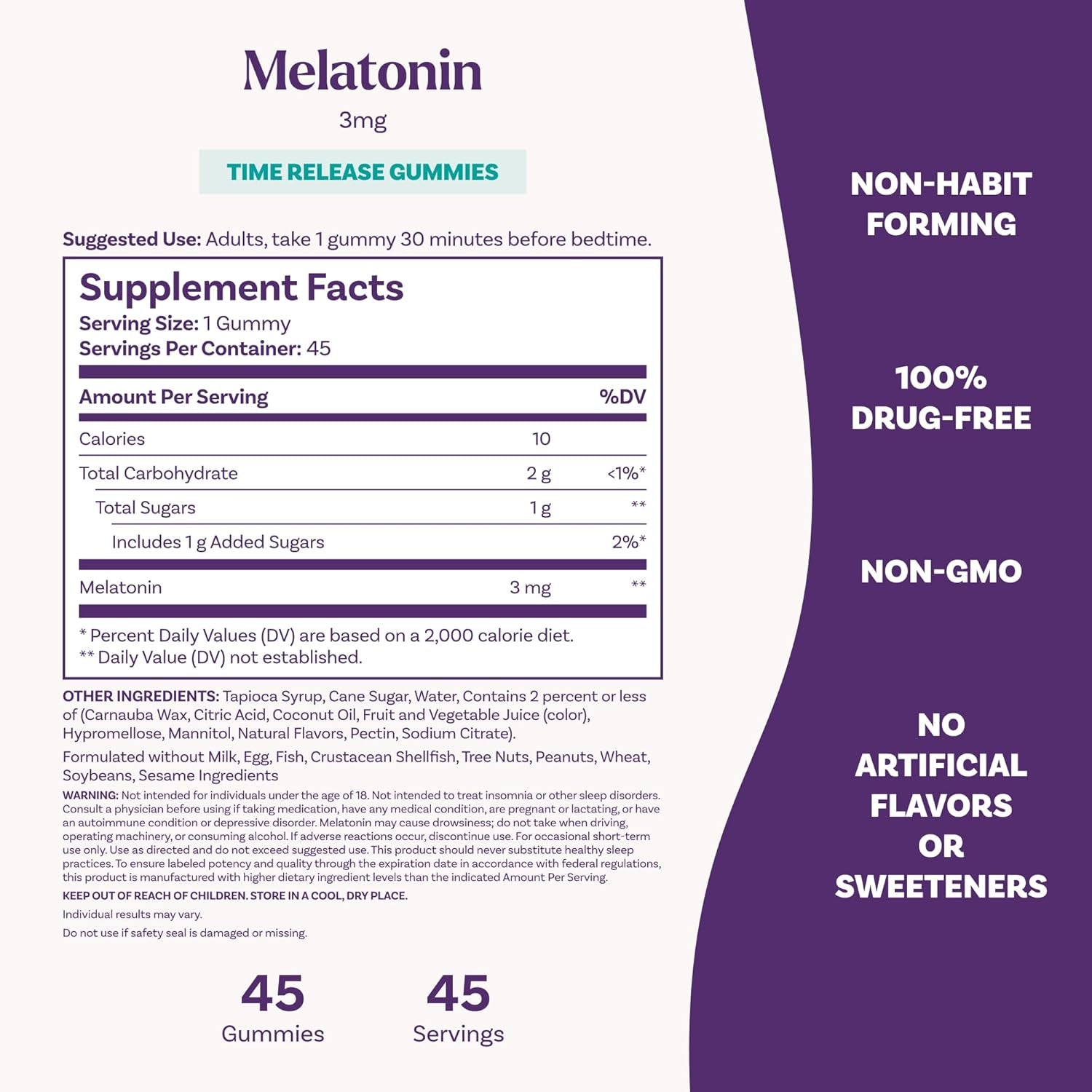 Natrol Time Release Melatonin Gummies, Sleep Support for Adults, 3 Mg Melatonin Supplements for Sleep Support, 45 Strawberry-Flavored Gummies, up to a 45 Day Supply