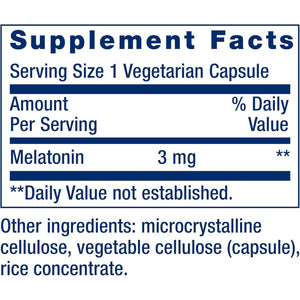 Life Extension Melatonin, 3 Mg, Optimal Sleep Support, Healthy Circadian Rhythms, Cellular Defense, Gluten-Free, Non-Gmo, Vegetarian, 60 Capsules