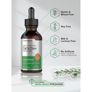 Horbäach Cats Claw Herb Extract Tincture | 2 Fl Oz | Alcohol Free | Vegetarian, Non-Gmo, Gluten Free Liquid
