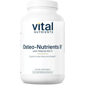 Vital Nutrients Osteo-Nutrients II - Vitamin K2 + D3, Calcium, Boron, and Magnesium for Bone Strength* - Healthy Heart Support - Vegetarian Supplement - Gluten, Dairy, Soy Free - 240 Capsules