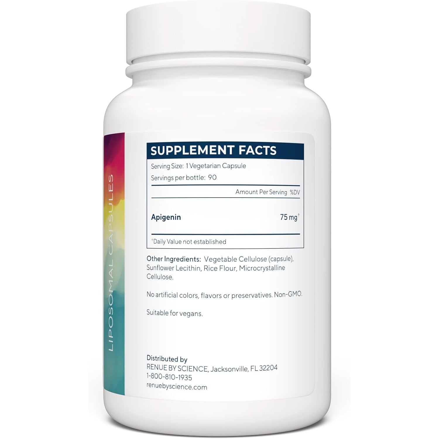 Renue by Science Apigenin | High Strength Liposomal Apigenin Supplement | 90 Apagenine Capsules - 75Mg Apigenin per Serving | Non-Gmo & Allergen Free | Made in the USA Third-Party Tested