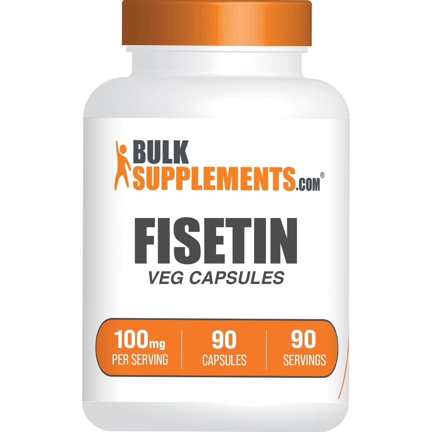 Bulksupplements.Com Fisetin Capsules - Fisetin 100Mg, Fisetin Supplement - Antioxidants Source, Vegan & Gluten Free, 1 Capsule per Serving, 90 Veg Capsules (Pack of 1)