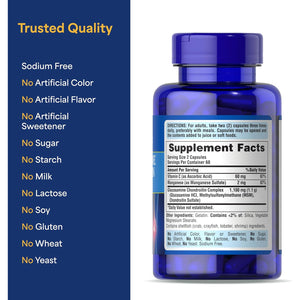 Puritan'S Pride Glucosamine Chondroitin Complex for Women and Men, Dietary Supplement for Joint Health, 120 Rapid Release Capsules