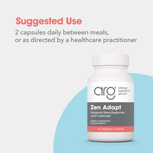 ARG Zen Adapt - 200 Mg L-Theanine, 125 Mg Ashwagandha & 550 Mg GABA - Supports Stress Response and Calmness - Vegetarian Capsules - Hypoallergenic Formula - 30 Servings - 60 Capsules