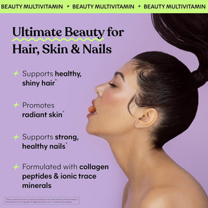 Lemme Glow Collagen Gummies for Thick Hair, Strong Nails & Healthy Skin with Multi-Collagen Peptides, Biotin, Trace Minerals, Zinc, Vitamins A, C & E, Dairy & Gluten Free, Peach Flavor, 60 Ct.
