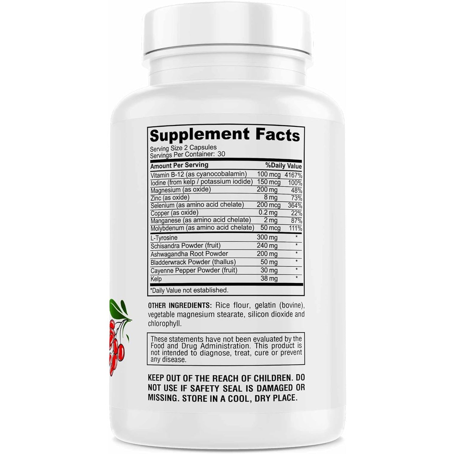 Thyroid Support - Advanced Formula with Iodine, Supports Metabolism & Energy, Supports Healthy Thyroid. Non-Gmo Thyroid Supplement - 60 Capsules