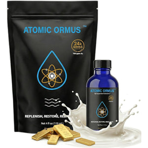 Liquid Monoatomic 24K Gold ORMUS – 4Oz, 24K Gold Platinum Iridium ORMUS, Energetically Enhanced, Memory, Energy, Stamina & Vitality, Vegan Supplement
